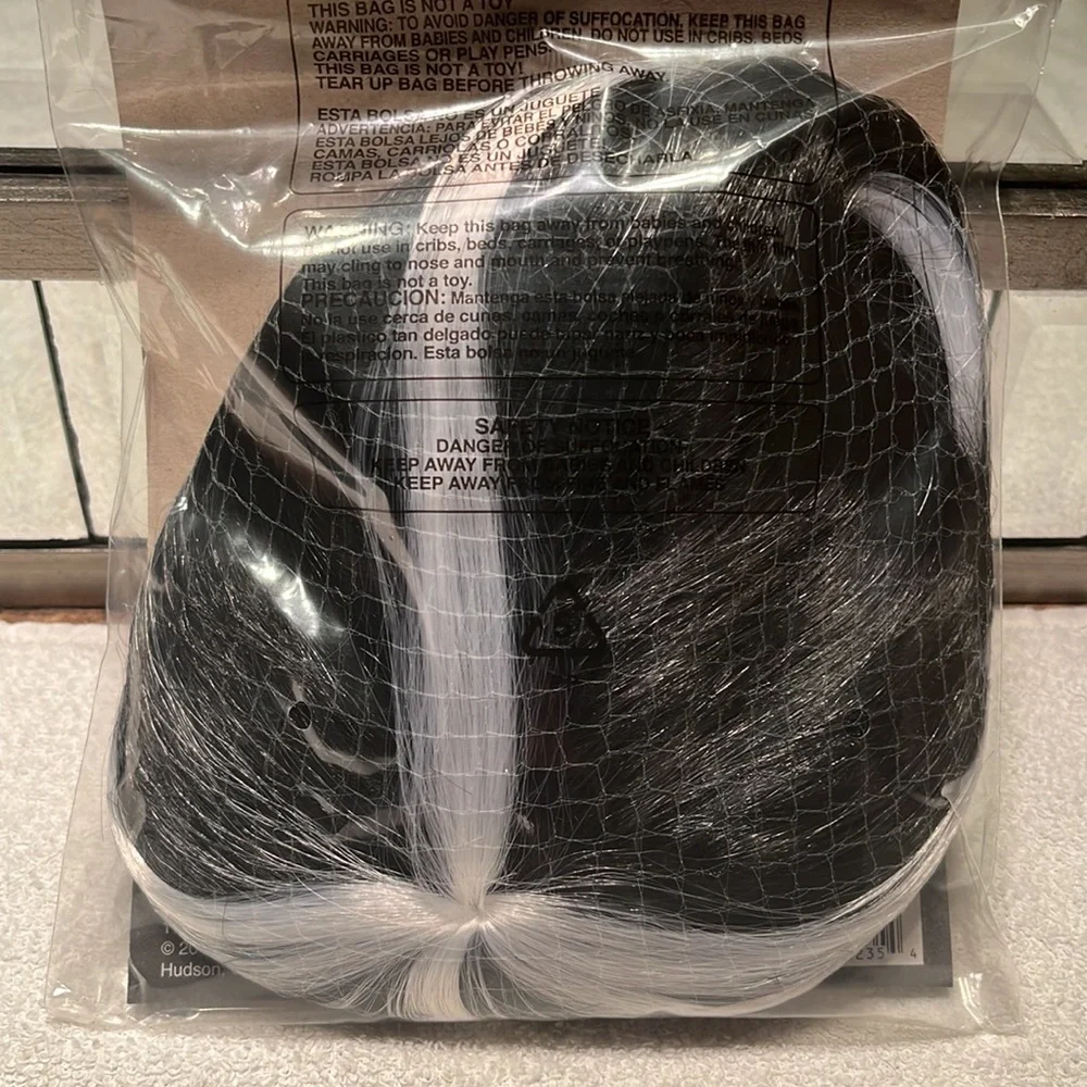 NWT Long Black & White Halloween Wig